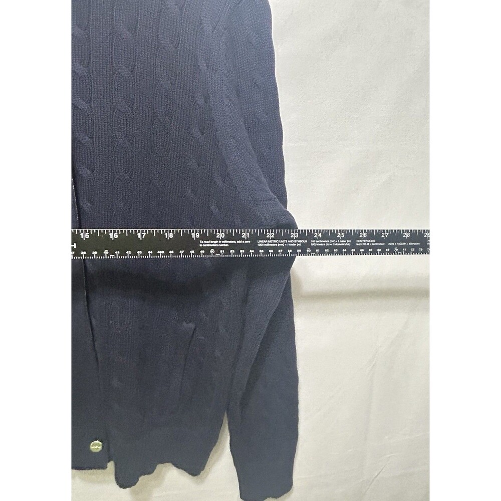 Ralph Lauren Active Mens XL Cotton Blue Cable Knit Full Zip Sweater Nautical - Picture 3 of 9